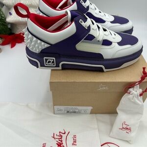 Christian Louboutin ASTROLOUBI low top purple/white sneakers size 42